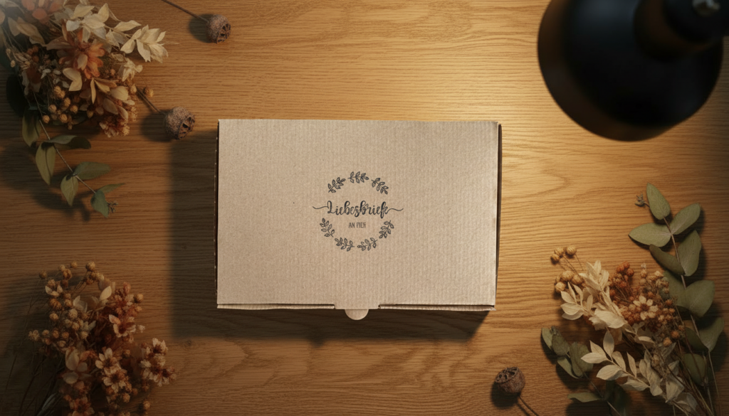 Bild der Liebesbriefe an mich Box mit Trockenblumen